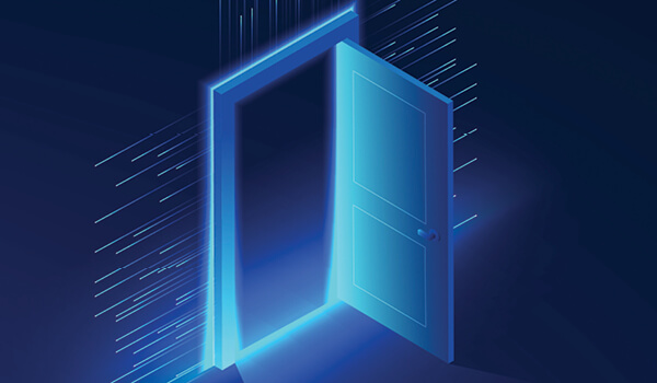 Illustration of an open door